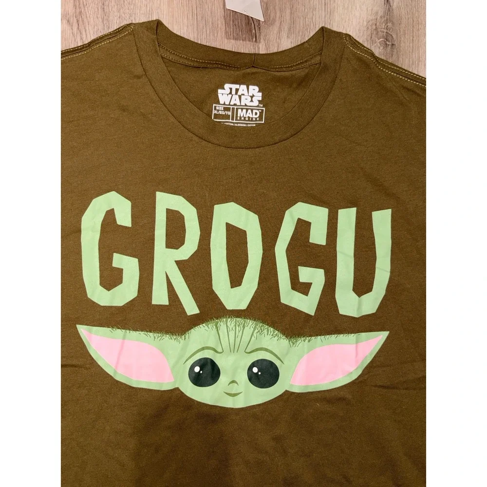 Star Wars Mad Engine Grogu Long Sleeve T-Shirt Mens XL Brown The Mandalorian NWT
